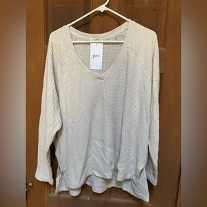 NWT Z supply thermal cream colored top